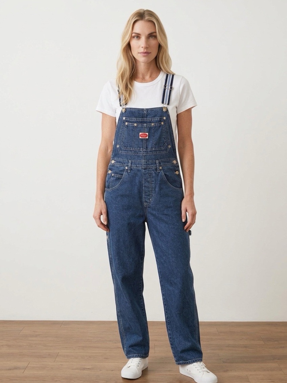 Revolt Vintage Y2K  Relaxed Fit Denim Overalls With Stripe Sides Size Medium